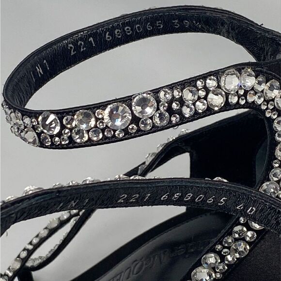 Alexander McQueen Crystal-Embellished Satin High-Heel Sandals - Picture 10 of 13